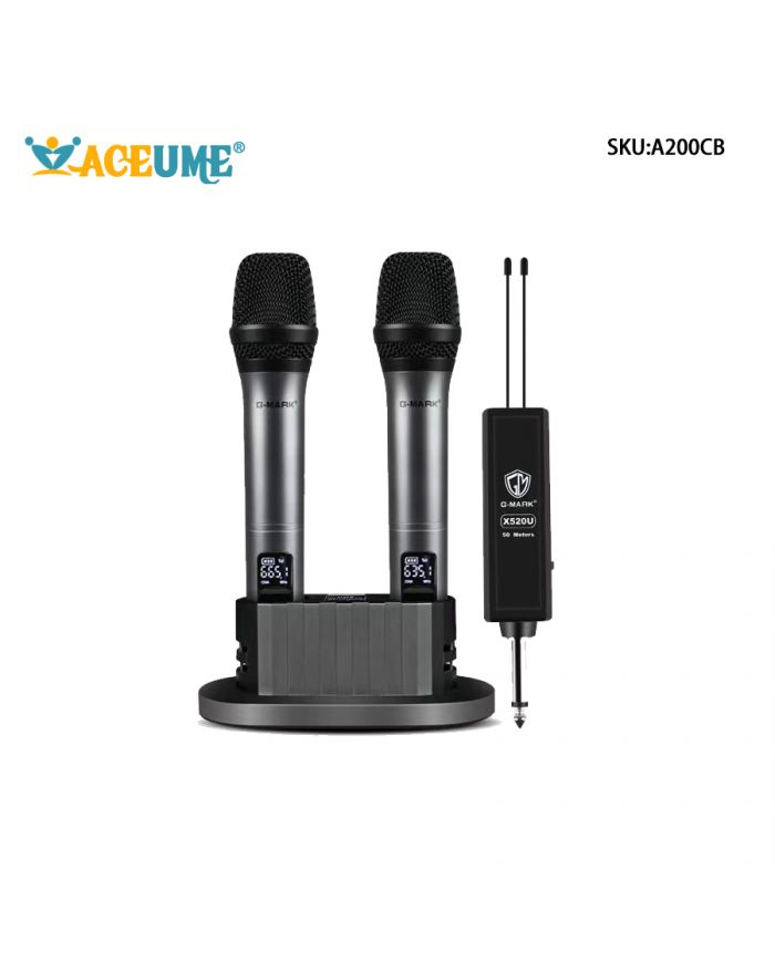 A200CB Rechargeable Microphone, Wireless U-band FM, One-on-one Microphone, Conference Performance, Stage Handheld Microphone, Home KTV, Outdoor Performance