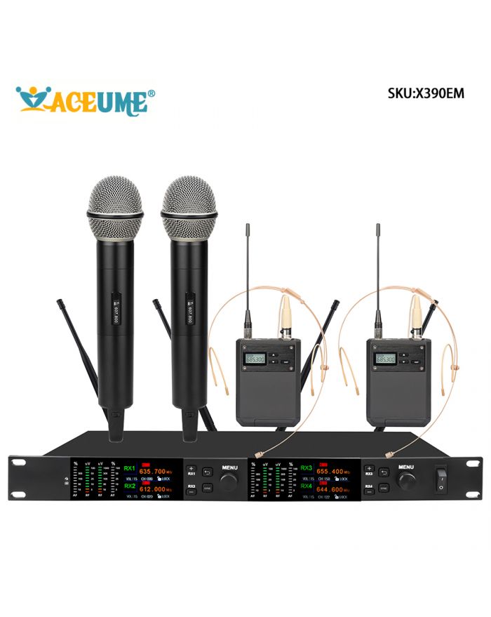 X390EM Professional Wireless Microphone FM Home Singing Karaoke KTV Outdoor Stage Performance Conference
