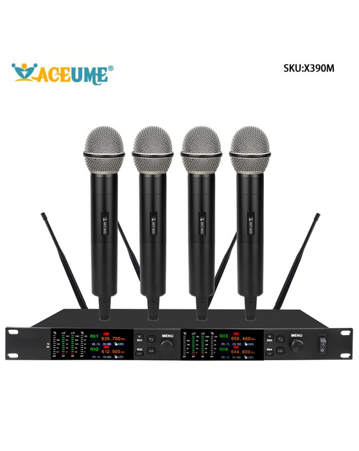 X390M One To Four Wireless Microphone UHF Hosting Stage KTV Performance Meetings