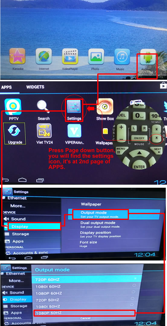 setup video resolution